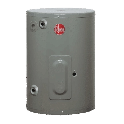 Rheem water heater showcasing reliable hot water solutions for homes, emphasizing energy efficiency and dependable performance.