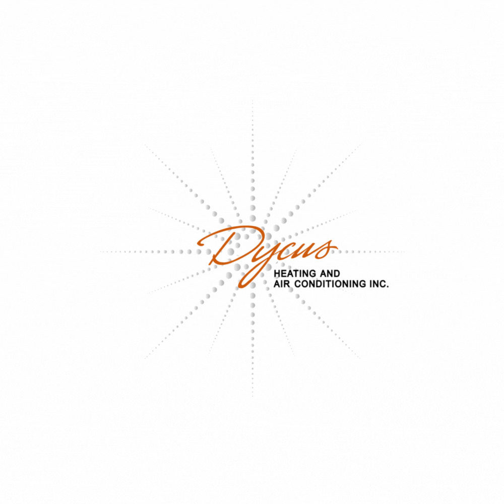 Dycus Heating and Air Conditioning logo with stylized text and starburst design, representing reliable HVAC services for residential and commercial clients.