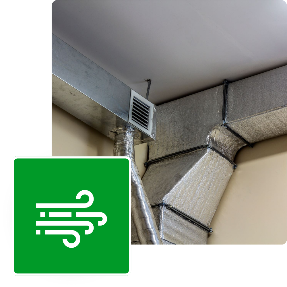 Indoor air quality vent and ductwork, emphasizing HVAC systems for cleaner air in Manteca homes.