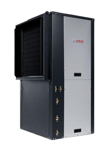 Rooftop air conditioning unit by Bosch, designed for commercial and large residential use, emphasizing energy efficiency and centralized cooling for Manteca businesses and homes.